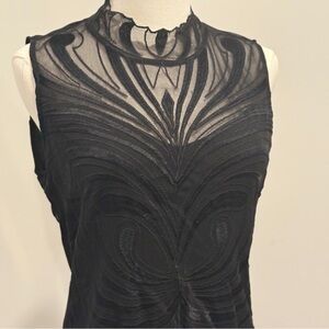 INC International Concepts Black Sheer Top